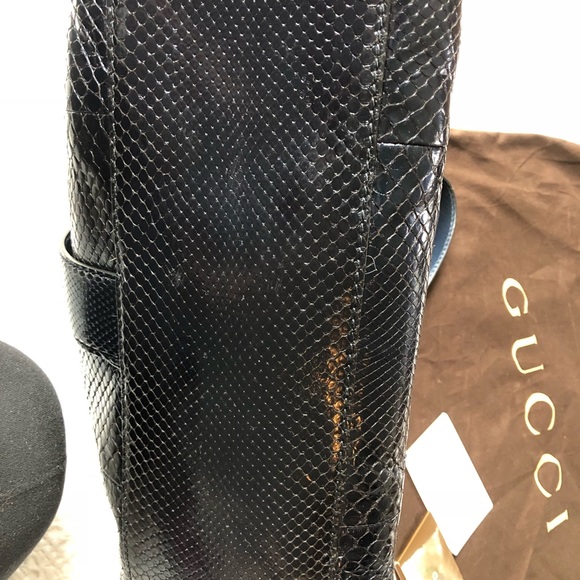 AUTHENTIC Gucci Midnight Blue Python Hobo - Picture 2 of 8